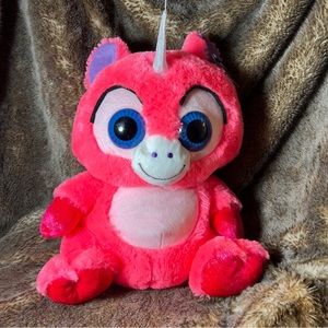 LARGE PEAK A BOOS HOT PINK UNICORN PLUSH/STUFFED ANIMAL 19”H